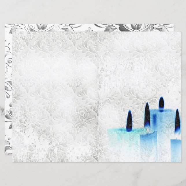 Kerzen auf Vintagem Mustervordruckpapier (Vorne/Hinten)