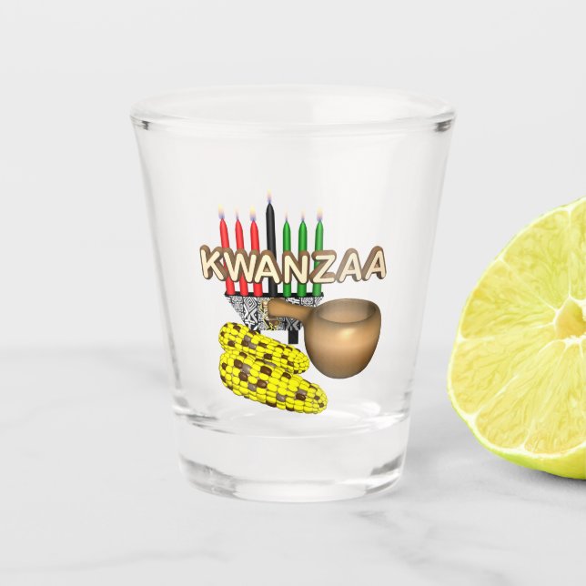 Kerzen aus Kwanzaa- Schnapsglas (Vorderseite)