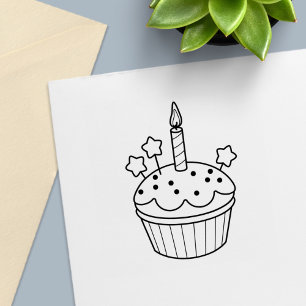Kerzen-Cupcake-Buntstift-Malbuch Permastempel