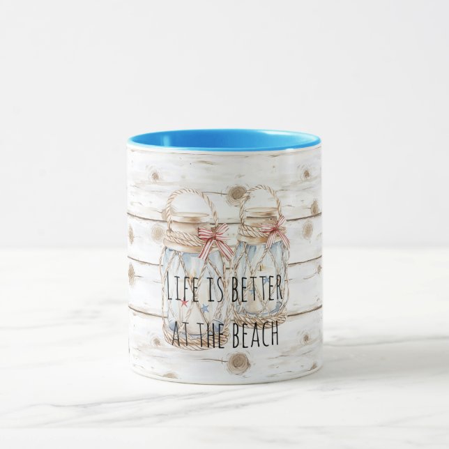 Kerzen Faux Weiße Holz Tasse (Zentrum)