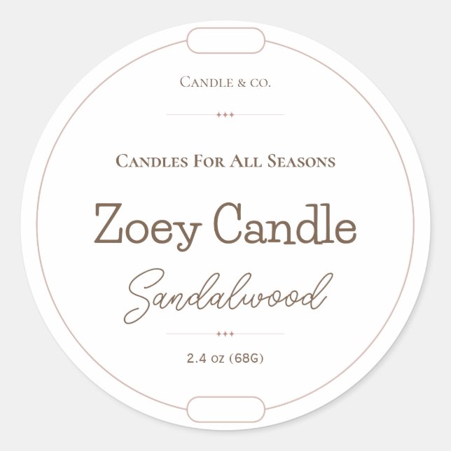 Kerzen, Lotionsmarken, Mason-Jar-Etiketten, Runder Aufkleber (Vorderseite)