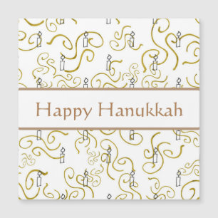 Kerzen und Gold Wirbel Hanukkah Card Magnetkarte