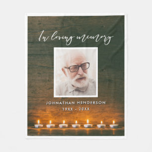 Kerzen und Holzfoto-Gedenkstätte In Loving Memory Fleecedecke