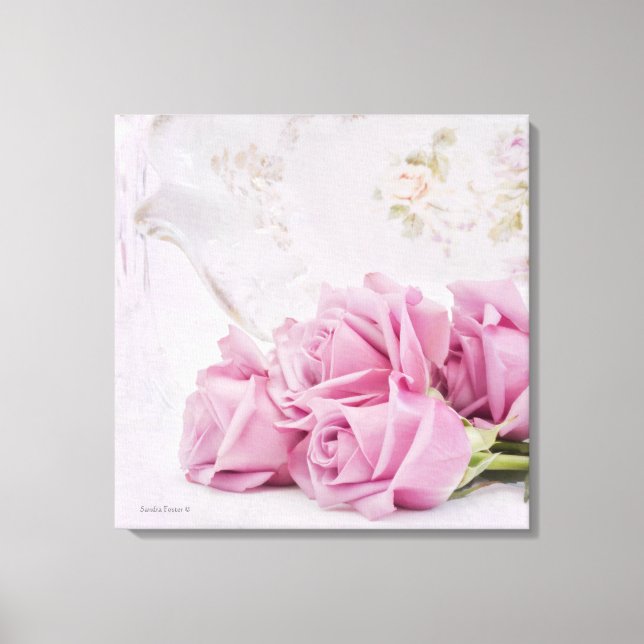 Kerzen und Rose Leinwanddruck (Vorderseite)