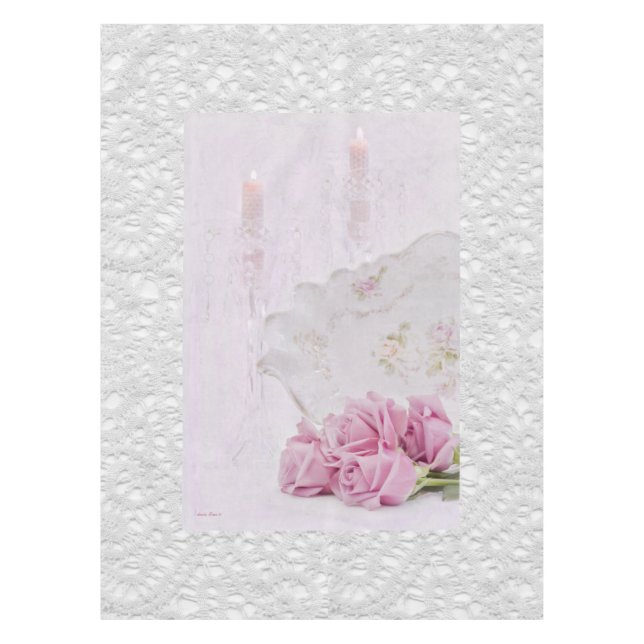 Kerzen und Rose Tischdecke (Vorderseite)