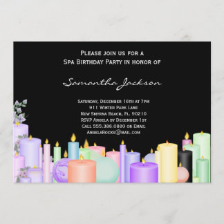 Kerzen-Wellness-Center-Geburtstags-Party laden ein Einladung