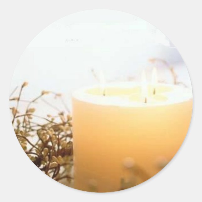 Kerzenaufkleber Runder Aufkleber (Vorderseite)