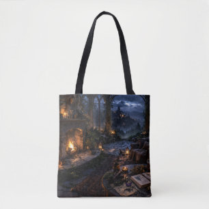 Kerzenbeleuchtete Alchemisten-Studien-Tasche