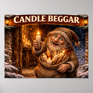 Kerzenbettler Isländischer Yule-Lad Poster