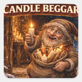 Kerzenbettler Isländischer Yule-Lad Quadratischer Aufkleber