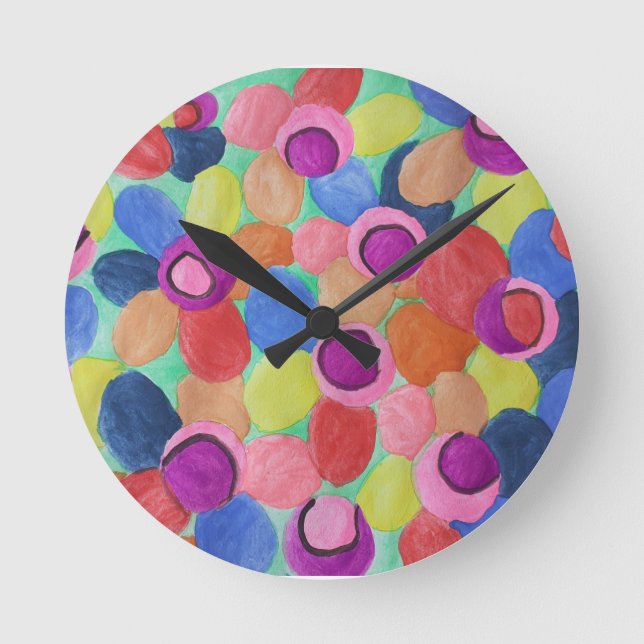 Kerzenfarbene Blume Uhr (Vorderseite)