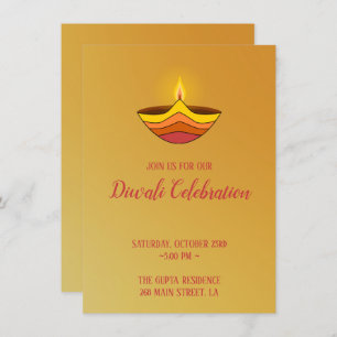 Kerzenflam auf gelbem Hintergrund Einladung