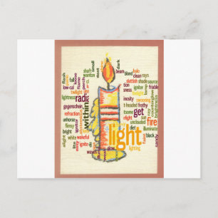 Kerzenflamme Wortwolken-Kunstprint Postkarte