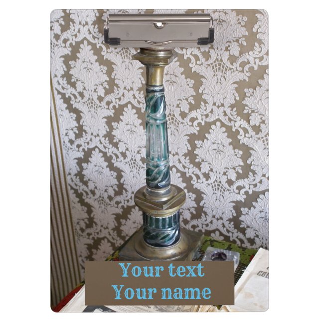 Kerzenhalterung aus Vintagem Blauglas Klemmbrett (Vorderseite)