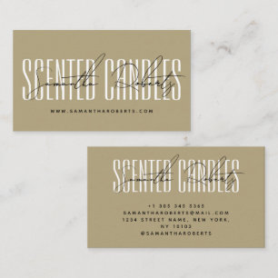 Kerzenhersteller moderne Typografie Schrift Gold Visitenkarte