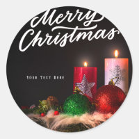 Kerzenleuchten und Ziergegenstände Frohe Weihnacht