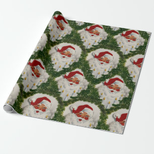 Kerzenlicht Freude Vintage Weihnachtsmann Geschenkpapier