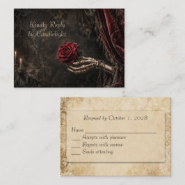 Kerzenlicht-Gotik-Halloween-RSVP-Karte Begleitkarte