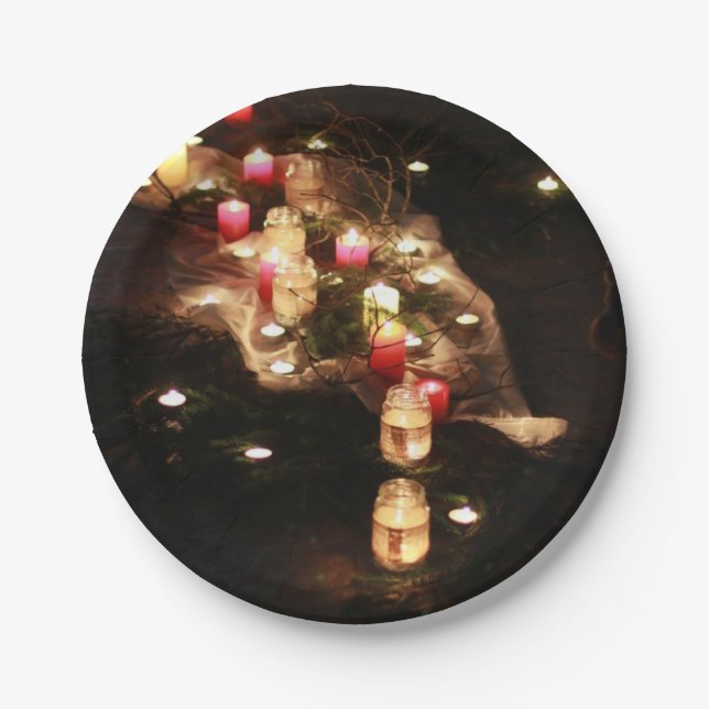 Kerzenlicht-Party-Papierplatte - individuell anpas Pappteller (Vorderseite)