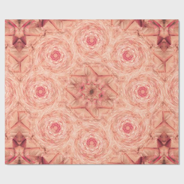 Kerzenlicht-Rosenbrosche Geschenkpapier (Flach)