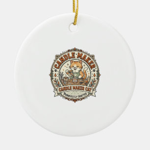 Kerzenmacher Katze Kerzenmacher Katze Vintage Vekt Keramik Ornament