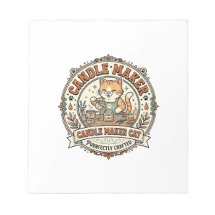 Kerzenmacher Katze Kerzenmacher Katze Vintage Vekt Notizblock