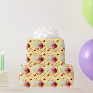 Kerzenmalerei in Herzform Geschenkpapier