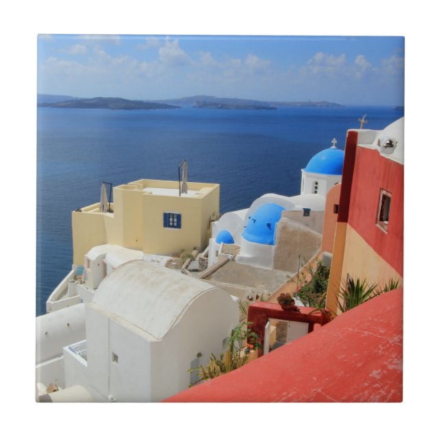 Kessel, Oia, Santorini, Griechenland Fliese (Vorderseite)