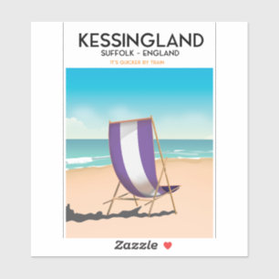 Kessingland, Suffolk England Strand Reiseplakat Aufkleber