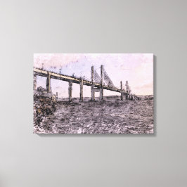 Kessock Bridge Inverness Künstlerische Aquarellmal Leinwanddruck