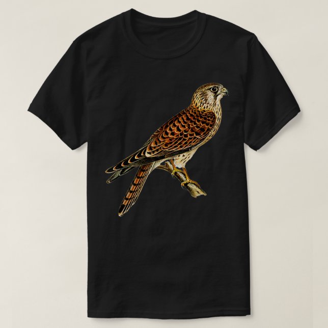Kestrel Falkenfalke Raptor Bird Tierschal T-Shirt (Design vorne)