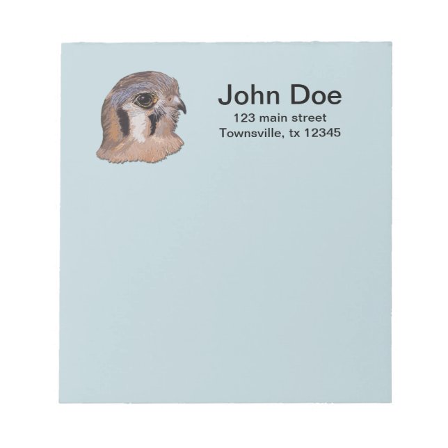 Kestrel Imitate Stickerei Notizblock (Vorderseite)