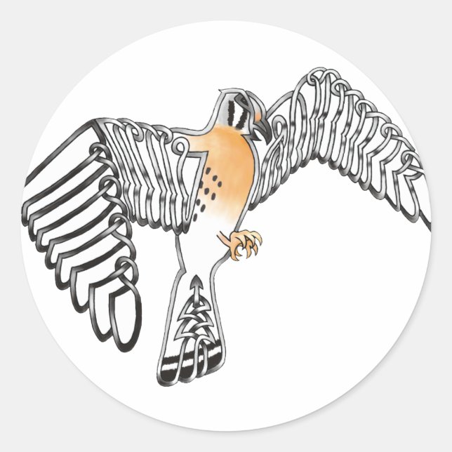 Kestrel Runder Aufkleber (Vorderseite)