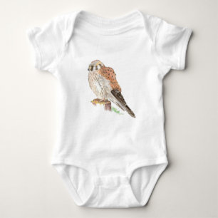 Kestrel-Spatzen-Falke, Aquarell-Vogel Baby Strampler