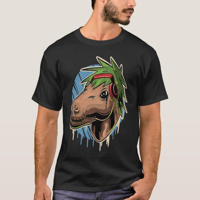 Keta Horse Techno Dj Ketamine Headphones T-Shirt (Vorderseite)
