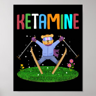 Ketamin Skifahren Springender Bär Poster