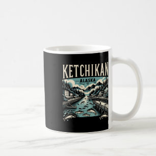 Ketchikan Alaska Ak Vintage Grafik Lachs Hauptstad Kaffeetasse