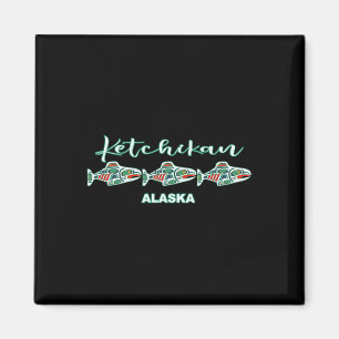 Ketchikan Alaska Native Kunst Lachsfischerei Haupt Magnet