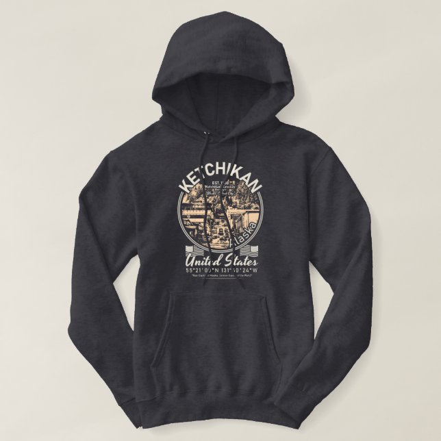KETCHIKAN ALASKA - REVILLAGIGEDO INSEL HOODIE (Design vorne)
