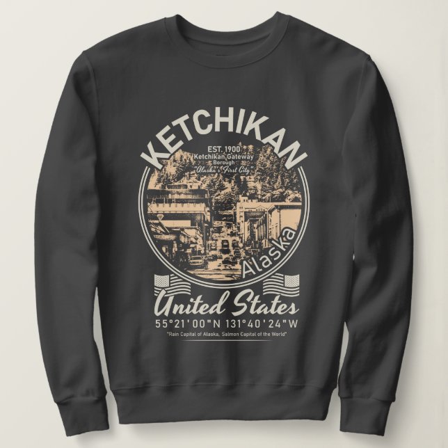 KETCHIKAN ALASKA - REVILLAGIGEDO INSEL SWEATSHIRT (Design vorne)