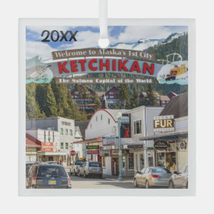 Ketchikan, Alaska, Salmon-Hauptstadt, Ornament Aus Glas