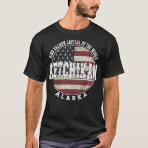 Ketchikan Alaska Vintag amerikanische Flagge T-Shirt