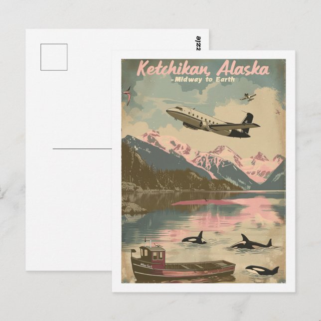 Ketchikan Alaska Vintag Berühmter Reiseort Postkarte (Vorne/Hinten)