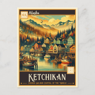 Ketchikan, Alaska VINTAG Postkarte