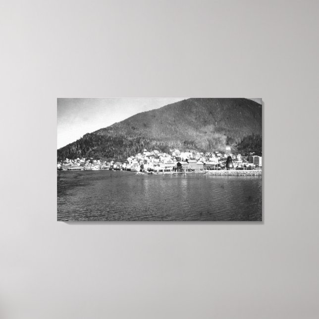 Ketchikan, Alaska von Ankunftsschiff Fotografie Leinwanddruck (Vorderseite)