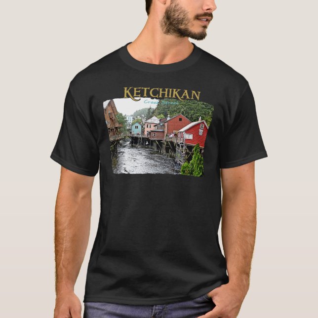 Ketchikan grundlegender dunkler T - Shirt (Vorderseite)