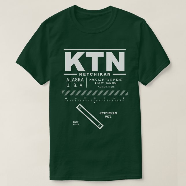 Ketchikan International Airport KTN T - Shirt (Design vorne)
