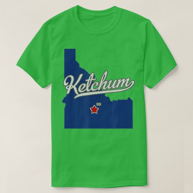 Ketchum Idaho ID Map  T-Shirt (Design vorne)