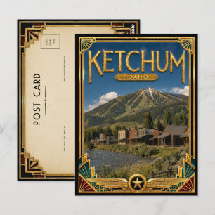 Ketchum Idaho Vintage Art Deco Golden Age Postkarte