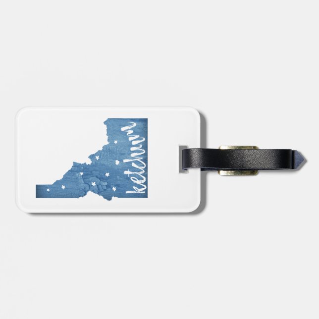 Ketchum Idaho Wood Grain Gepäckanhänger (Rückseite horizontal)